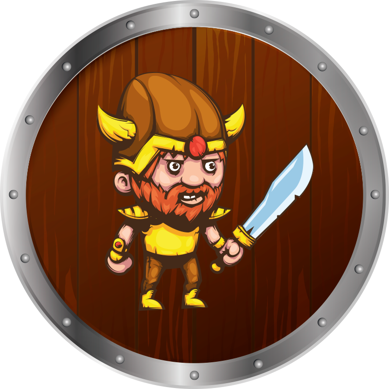 Viking warrior on brown surface kids rug - TenStickers