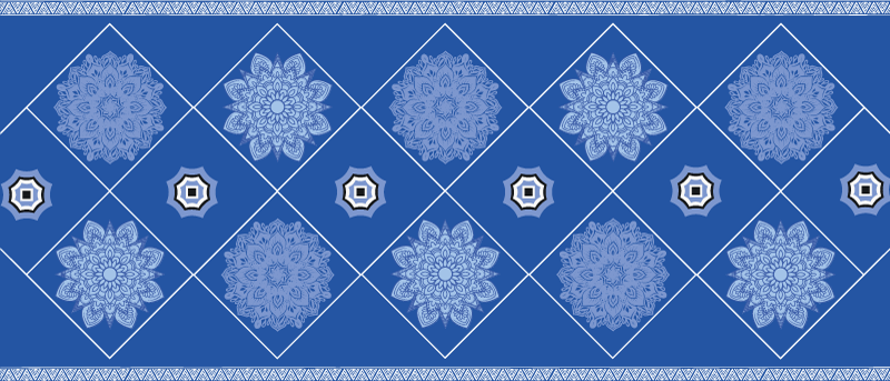 Blue floral elements bathroom mat - TenStickers