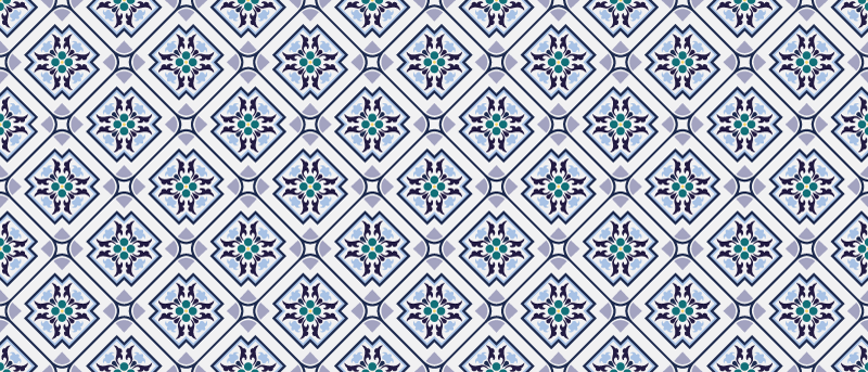 Tiled medallion design living room rug - TenStickers