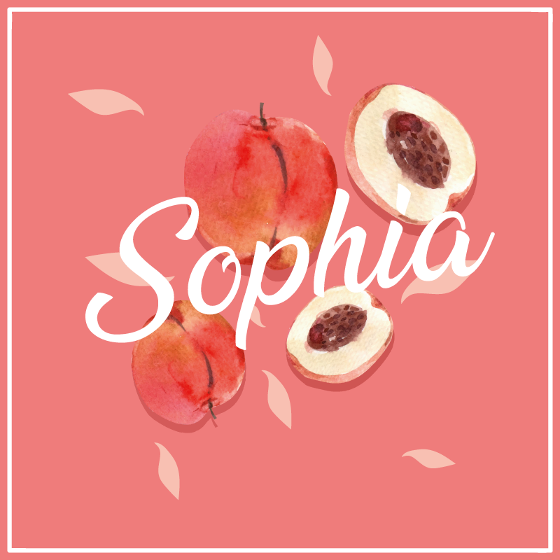 Pink peaches with name teenage bedroom rug - TenStickers