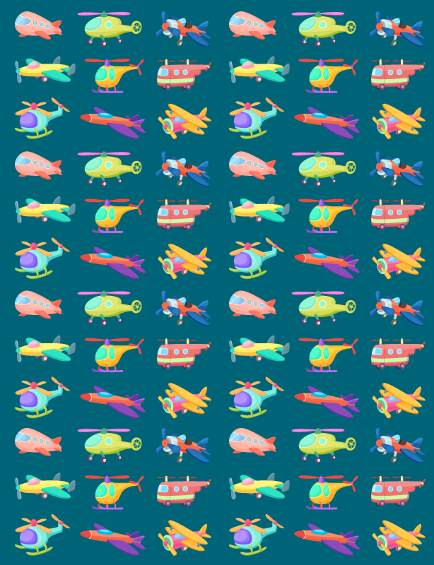 Colorful airplanes pattern kids rug - TenStickers