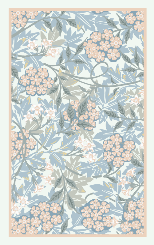 Floral rug in blooming botanical style - TenStickers