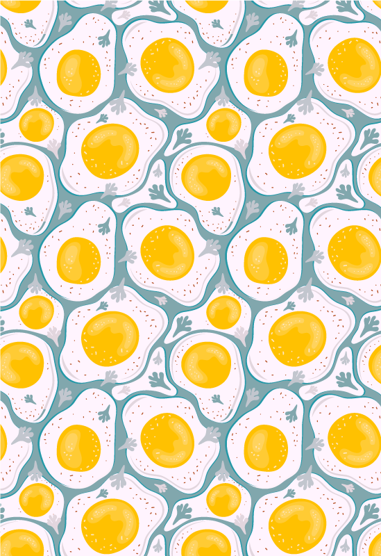 Sunny Egg Pattern kitchen mat - TenStickers