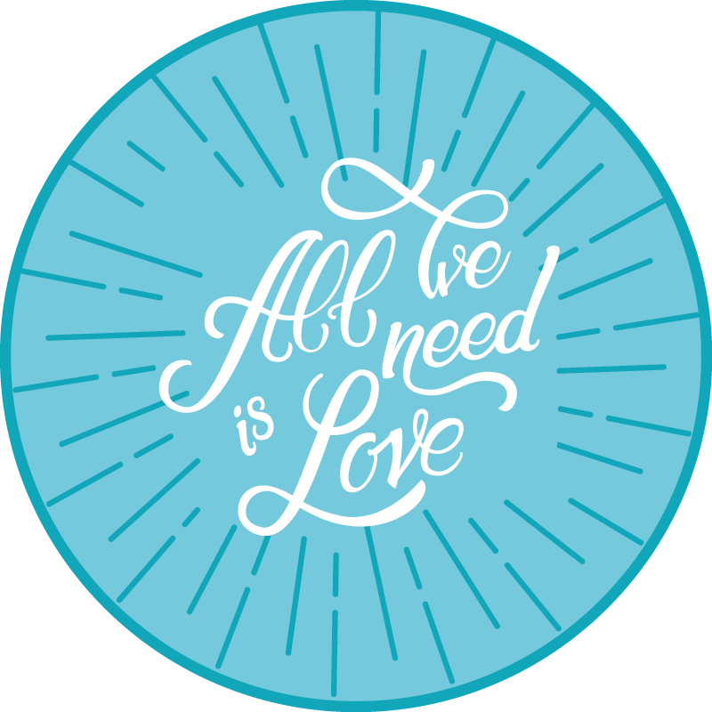 All need is love quote rug - TenStickers
