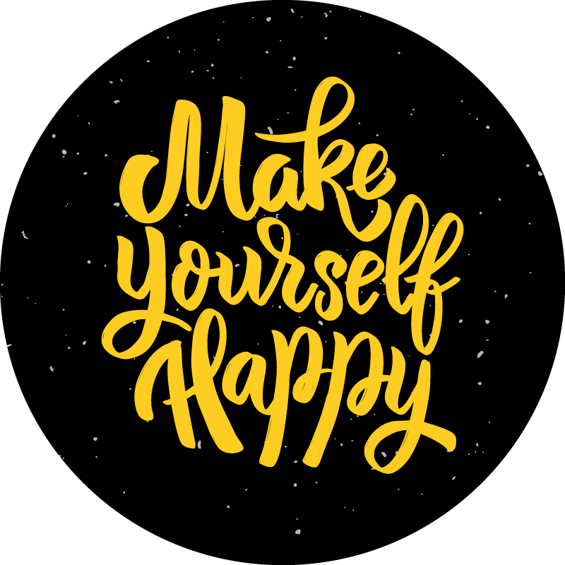 Make yourself happy quote rug - TenStickers