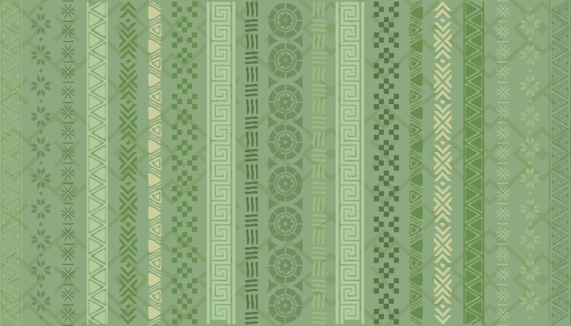 Green leaves motif ethnic rug - TenStickers