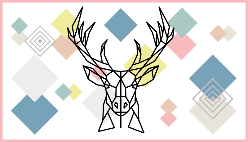 Origami stag art geometric rug - TenStickers