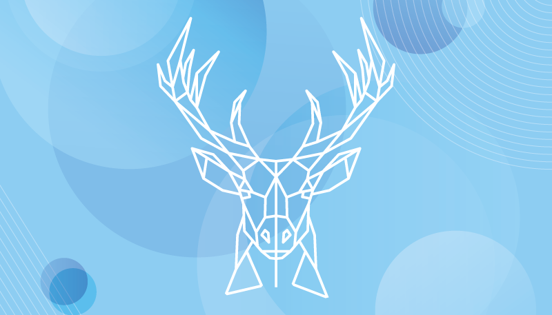 Geometric deer head animal mat - TenStickers