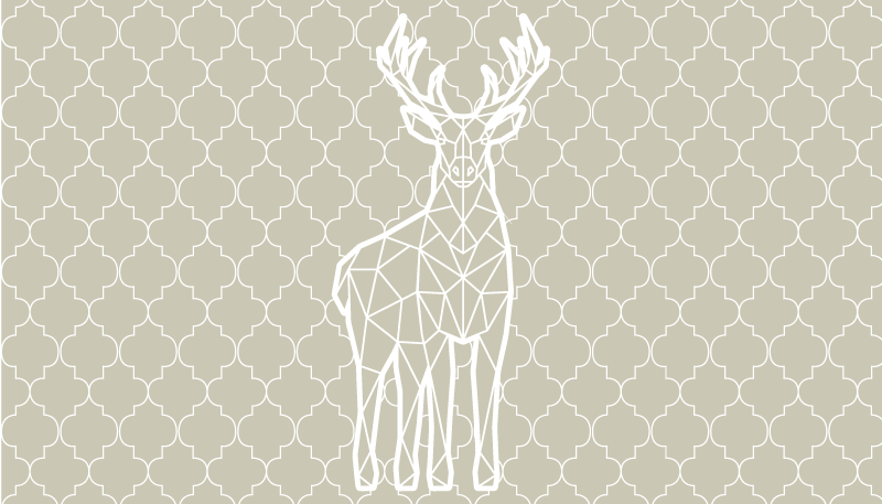 Geometric Stag Silhouette living room rug - TenStickers
