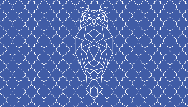 Geometric owl pattern animal mat - TenStickers