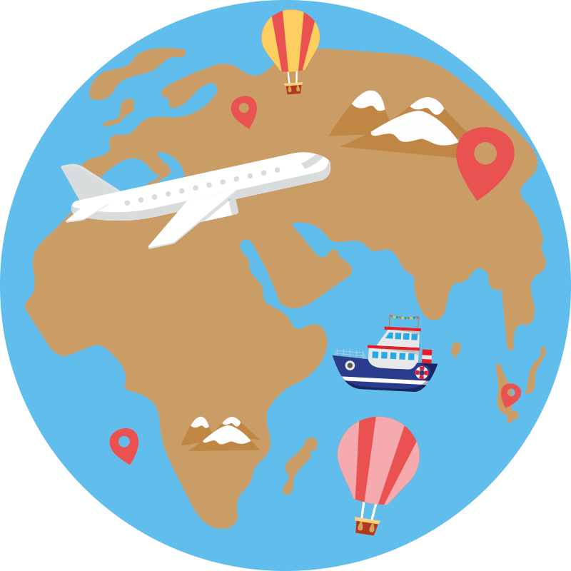 Travel Inspired Adventure map rug - TenStickers