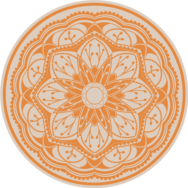 Elegant round motif mandala rug - TenStickers
