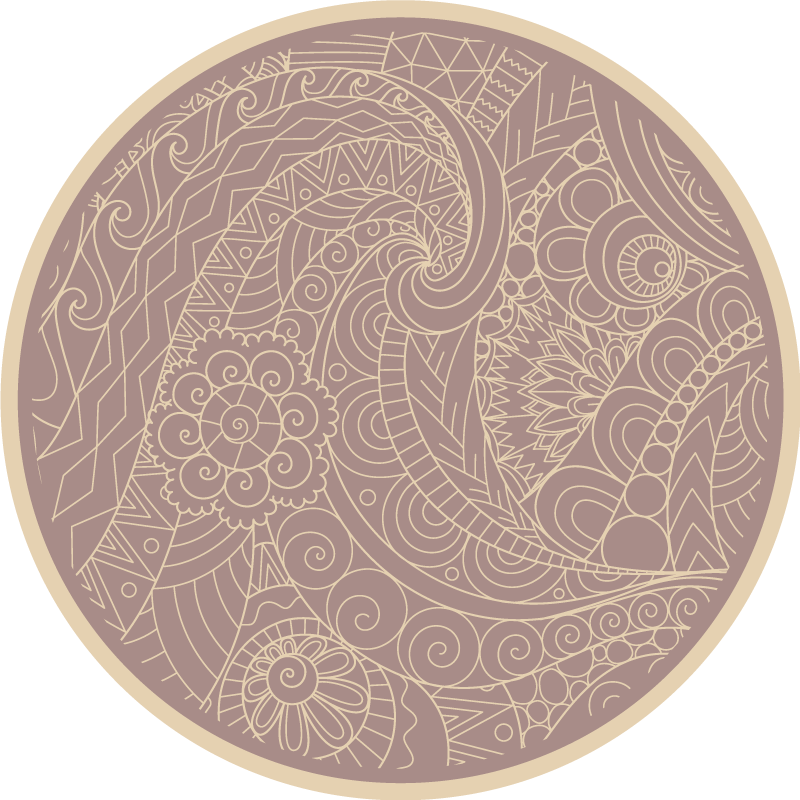 Intricate Circular Motif mandala rug - TenStickers