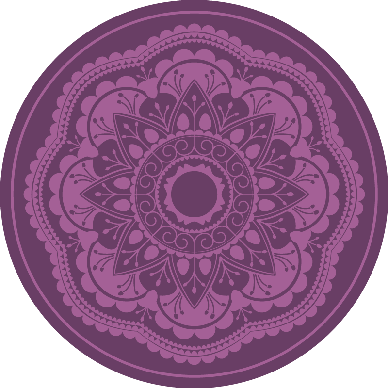 Purple circular design mandala rug - TenStickers