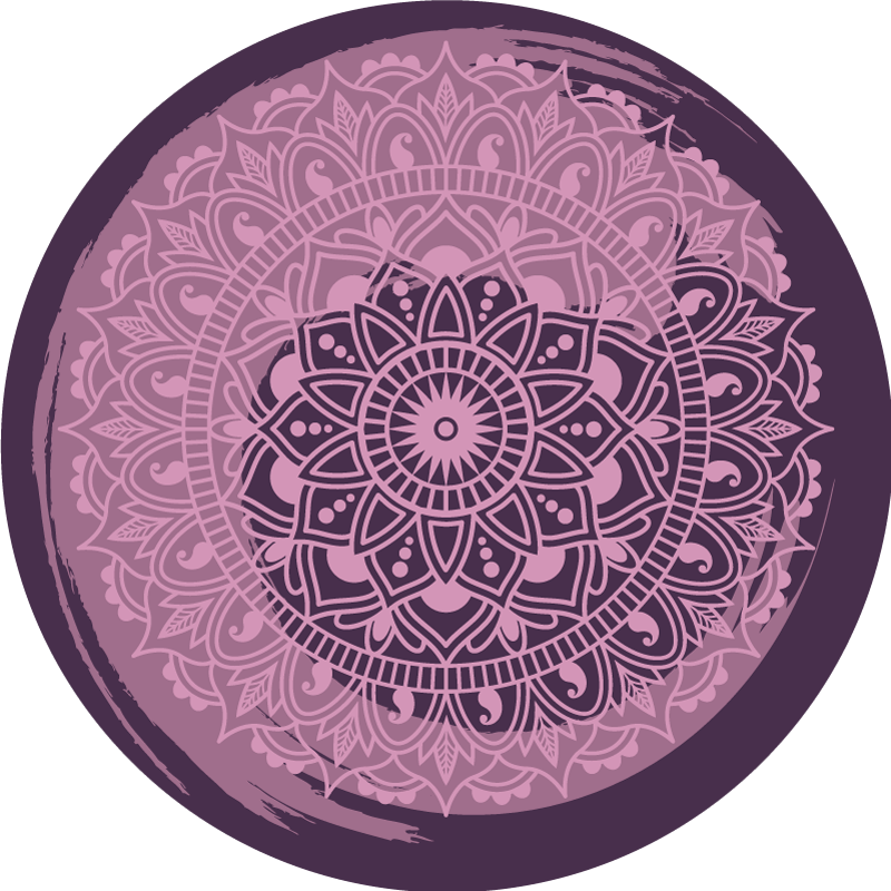 Circular washed away mandala  mandala vinyl rug - TenStickers