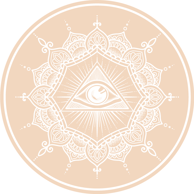 All-seeing beige eye mandala rug - TenStickers