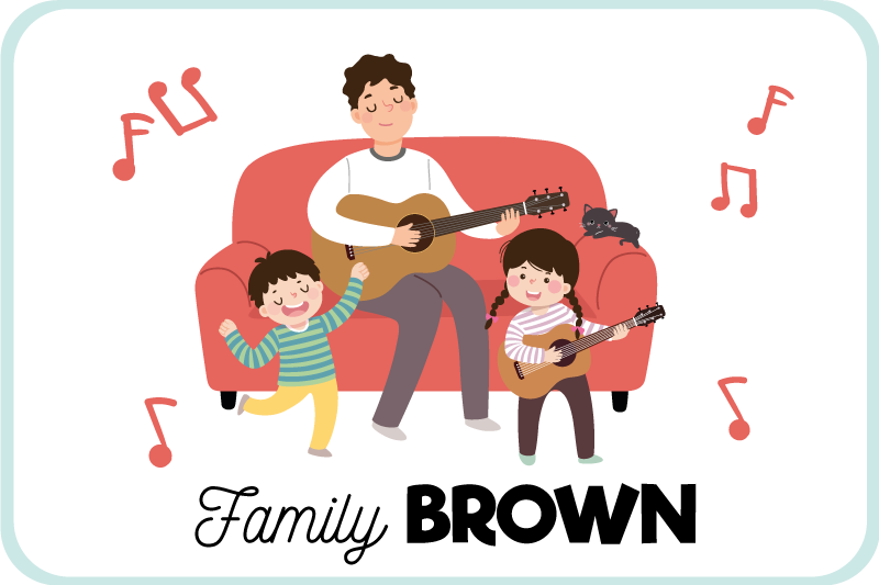 Musical family name entrance hall rug - TenStickers