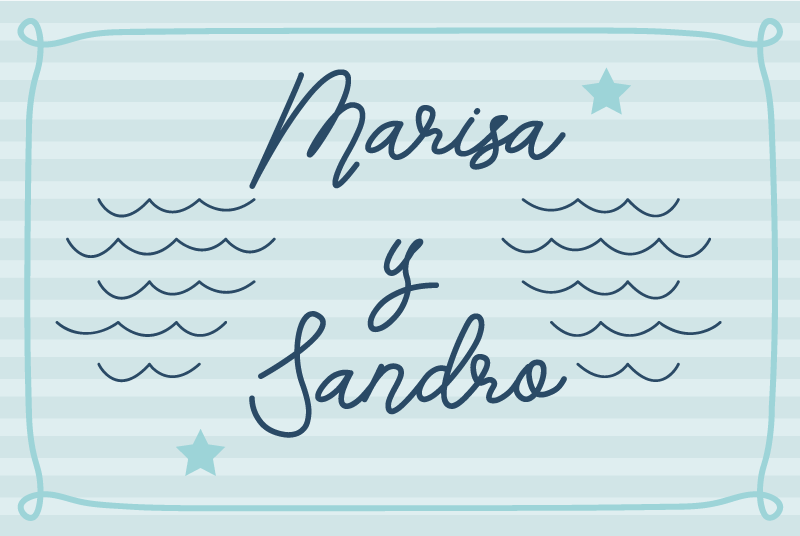 Marine couple names bedroom carpet - TenStickers