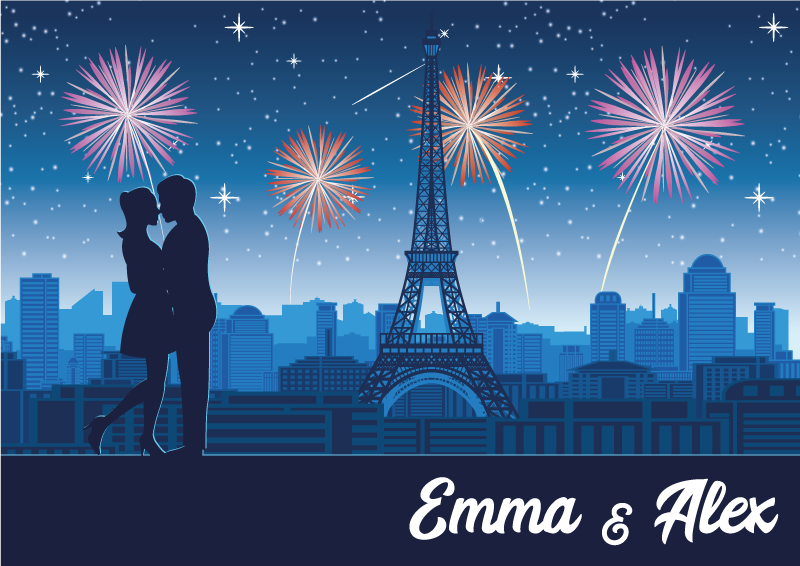 Parisian Romance custom floor mat - TenStickers