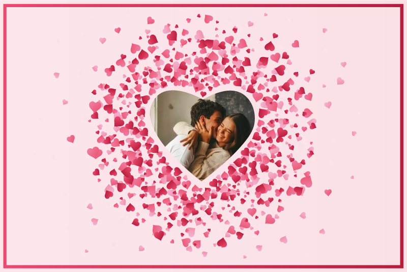 Heart shape with photo bedroom carpet - TenStickers