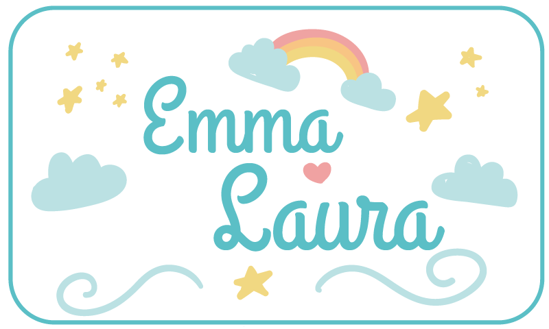 Double name with rainbow kids rug - TenStickers