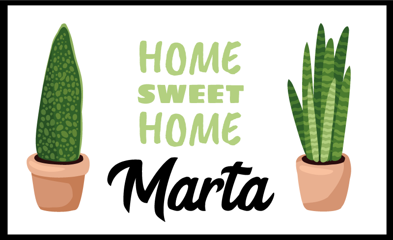 Sweet home with plants custom floor mat - TenStickers