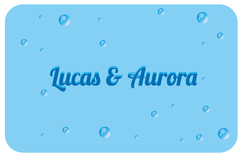 Bubbly couple names custom floor mat - TenStickers
