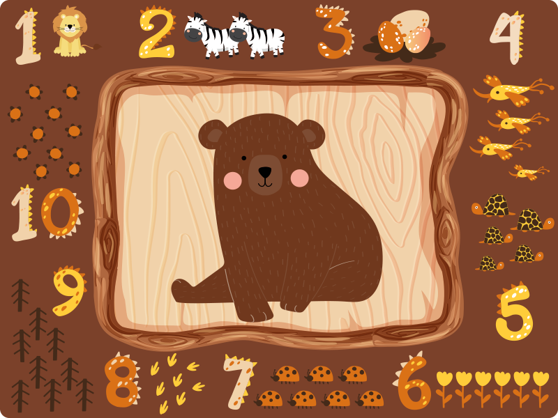 Bear educational design kids carpet - TenStickers