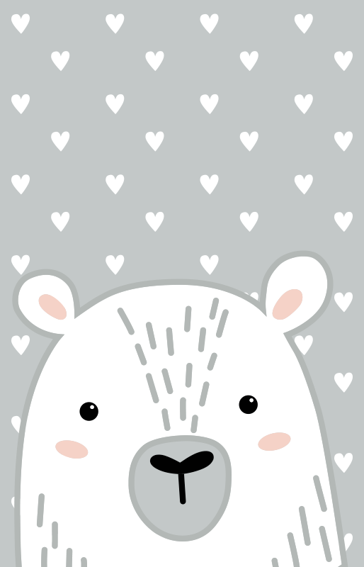 Gray nordic bear baby play mat - TenStickers