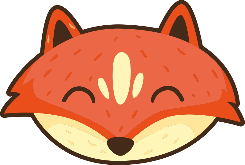 Happy fox face kids carpet - TenStickers