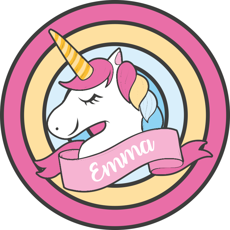 Unicorn wrapped by circles kids play mat - TenStickers
