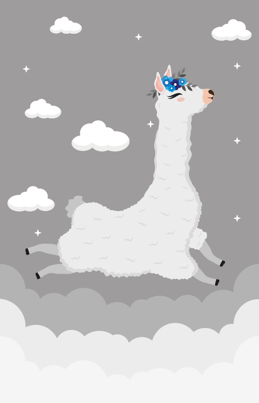 Lively Llama Fantasy kids carpet - TenStickers