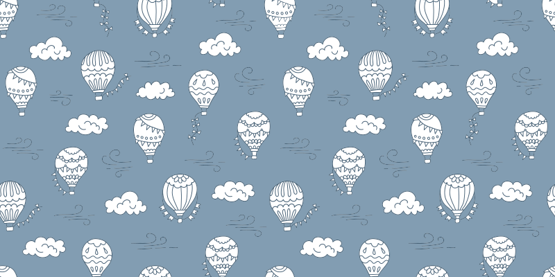 White and blue balloons kids carpet - TenStickers