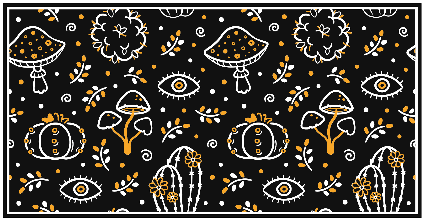 Mushroom artwork floral rug - TenStickers