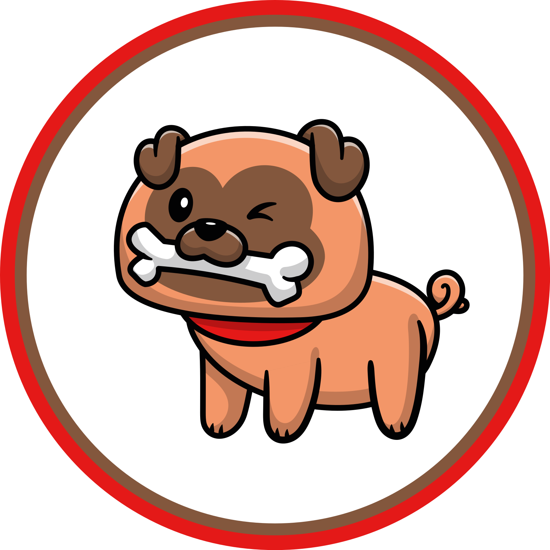 Bulldog with a bone animal mat - TenStickers