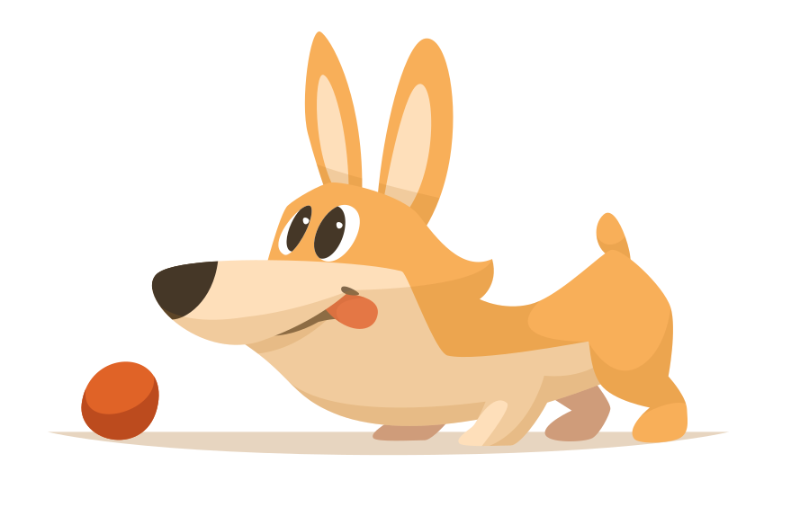 Playful Corgi Chase kids rug - TenStickers