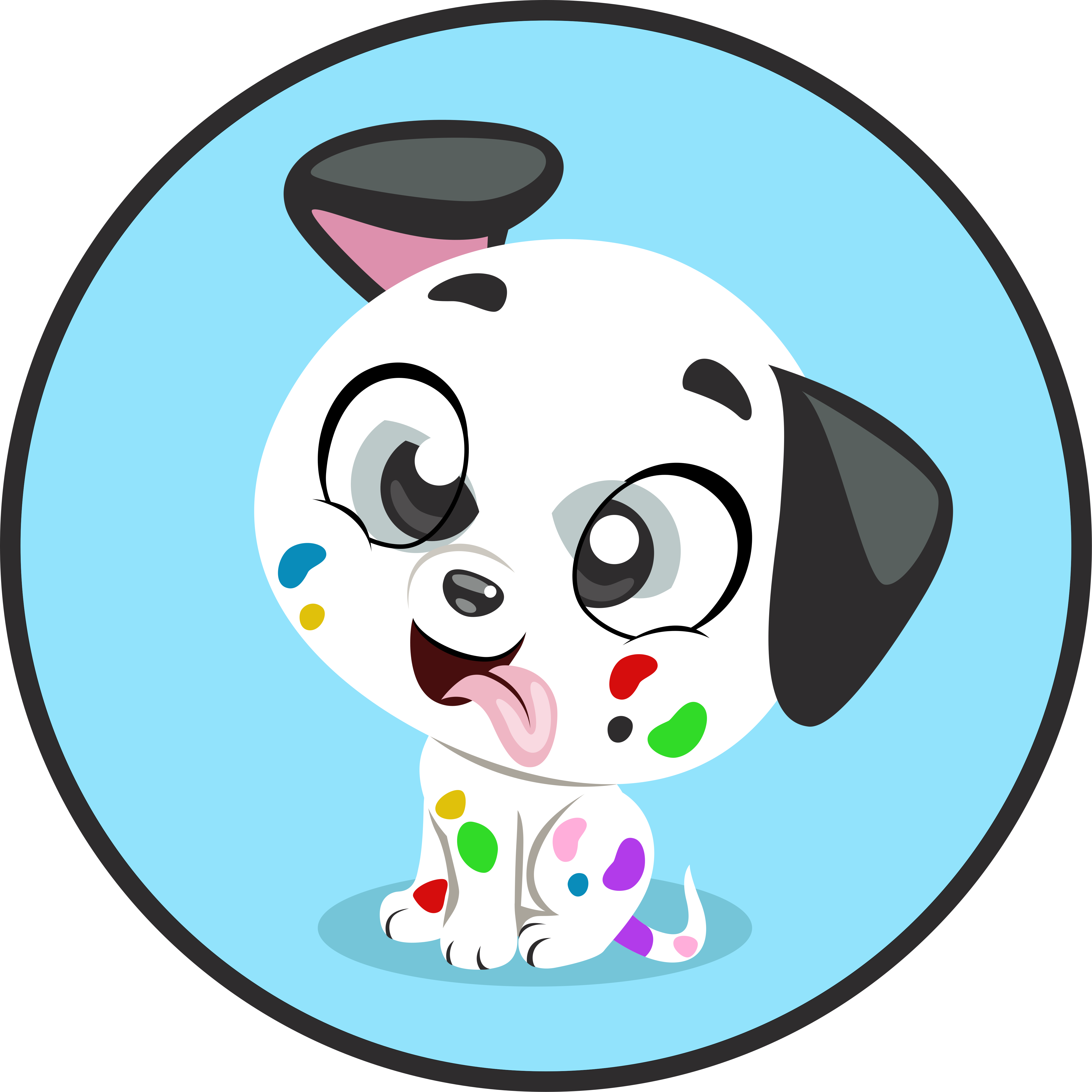 Colorful baby dalmata animal mat - TenStickers