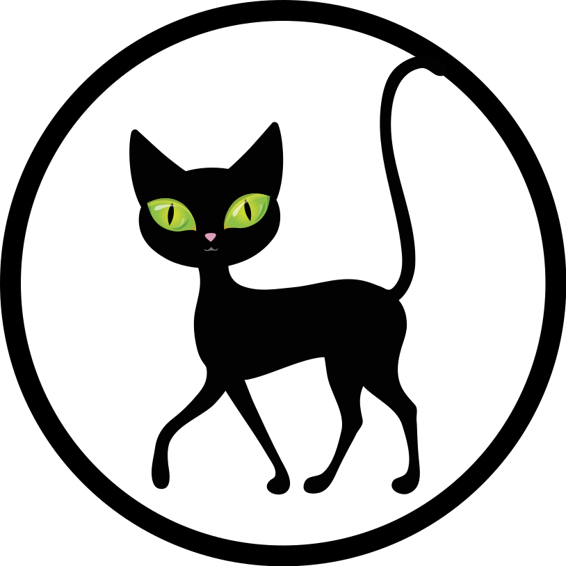 Charming black cat animal mat - TenStickers