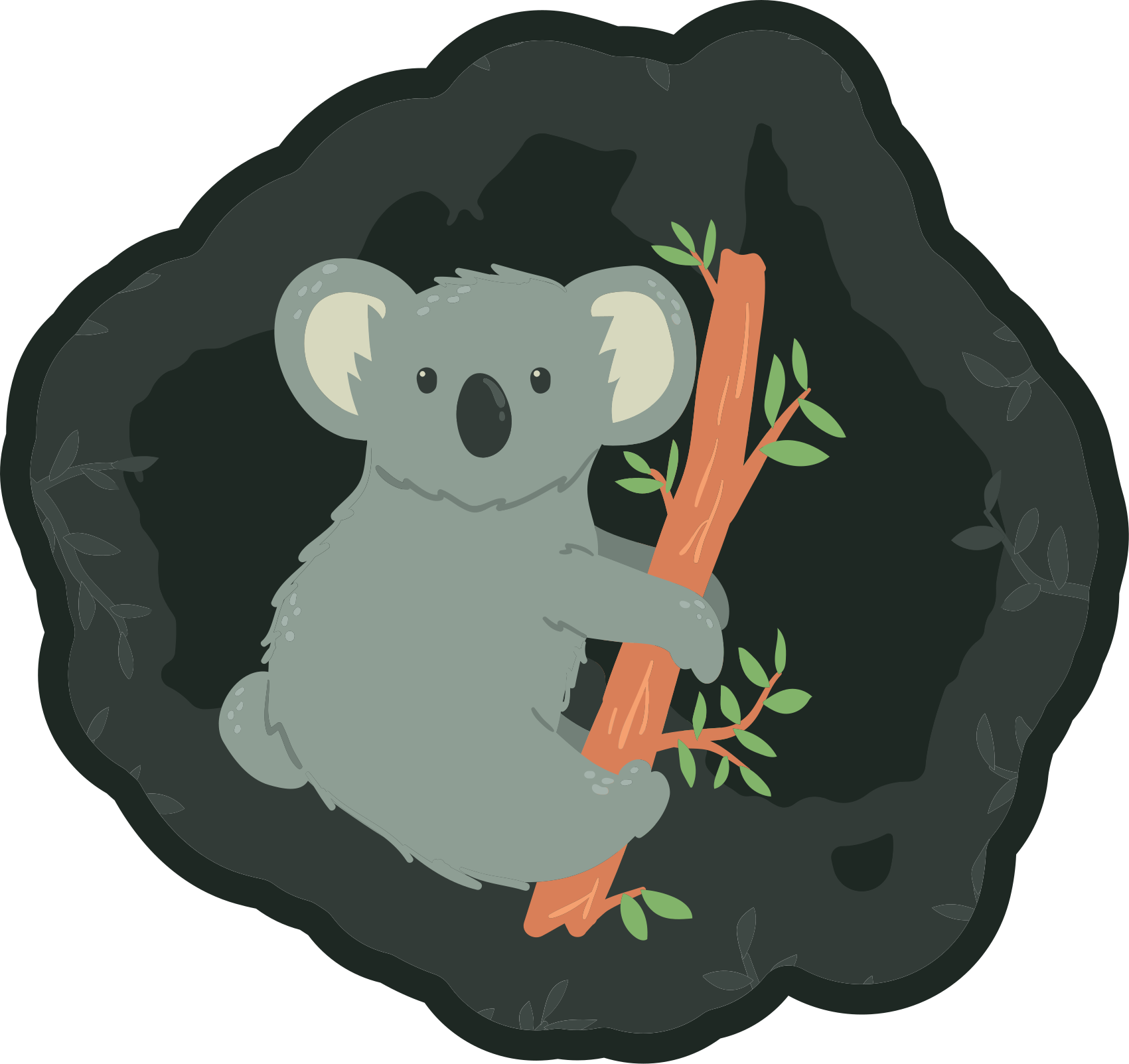 Cute Koala Charm animal mat - TenStickers
