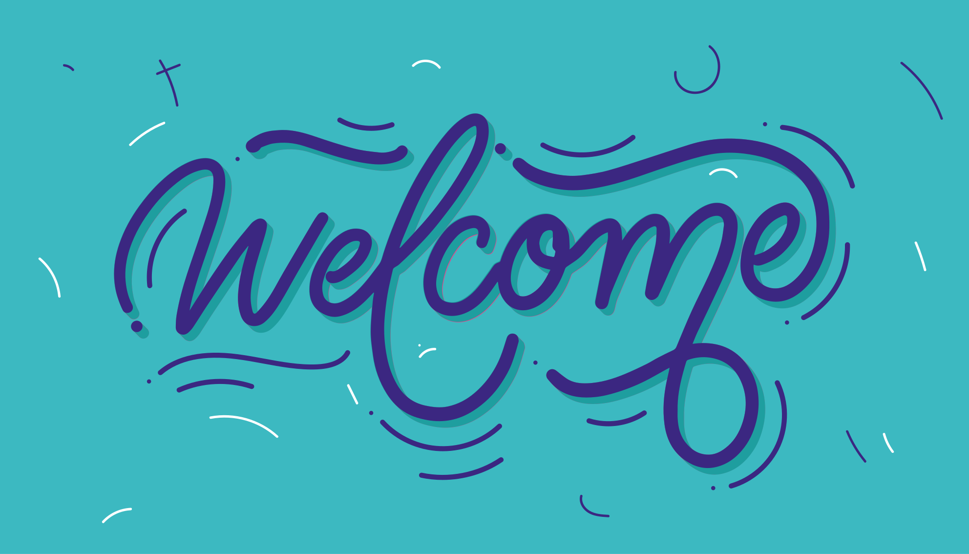 Welcome blue design entrance hall rug - TenStickers