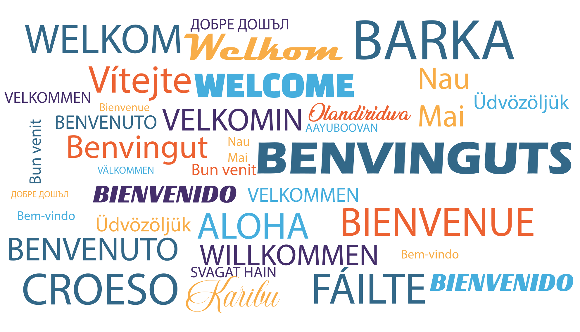 Welcome language variations entrance hall rug - TenStickers