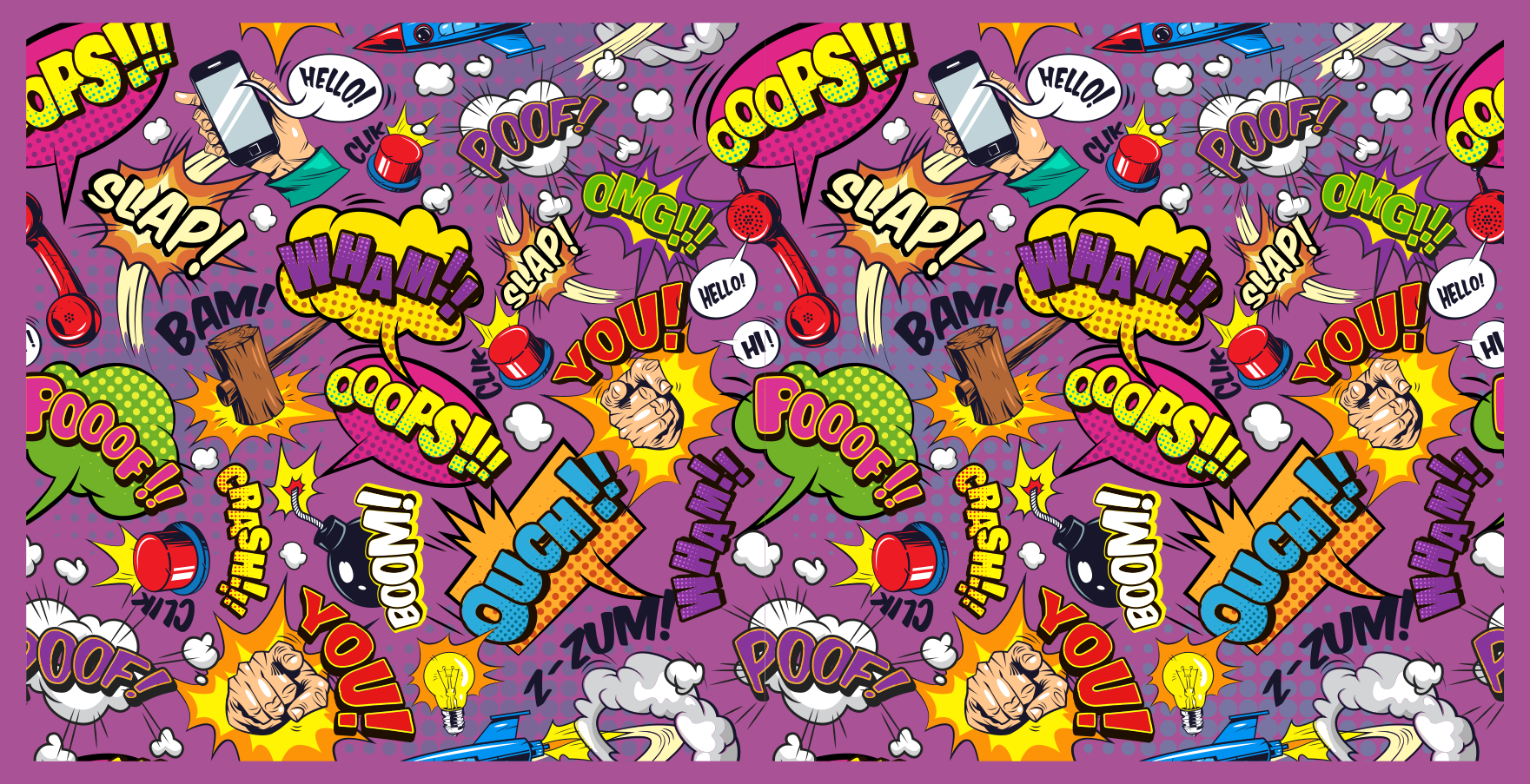 Comic dialogue bubbles teenage bedroom rug - TenStickers