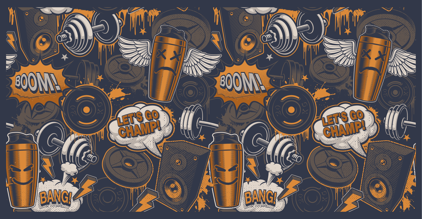 Energetic Fitness Vibes teenage bedroom rug - TenStickers