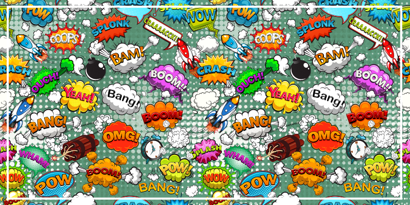 Comic audio effects teenage bedroom rug - TenStickers