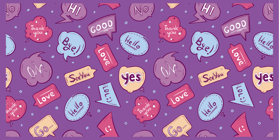 Colorful Message Bubbles quote rug - TenStickers