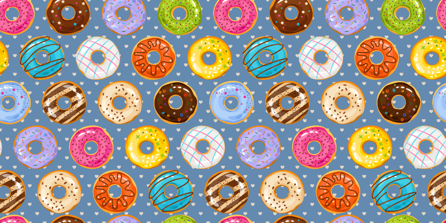 Vibrant donut motif kitchen vinyl mat - TenStickers