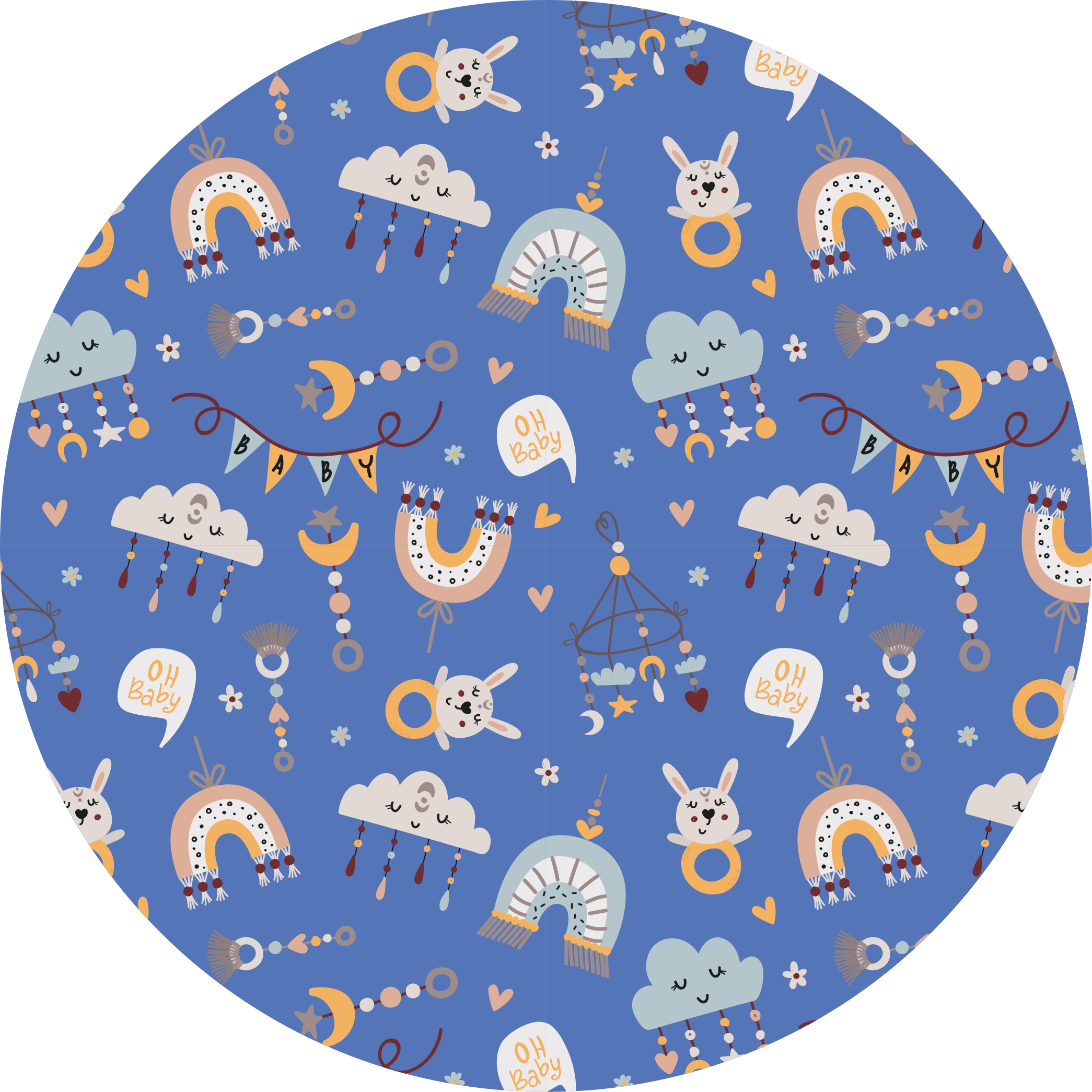 Baby Animal Patterns kids carpet - TenStickers
