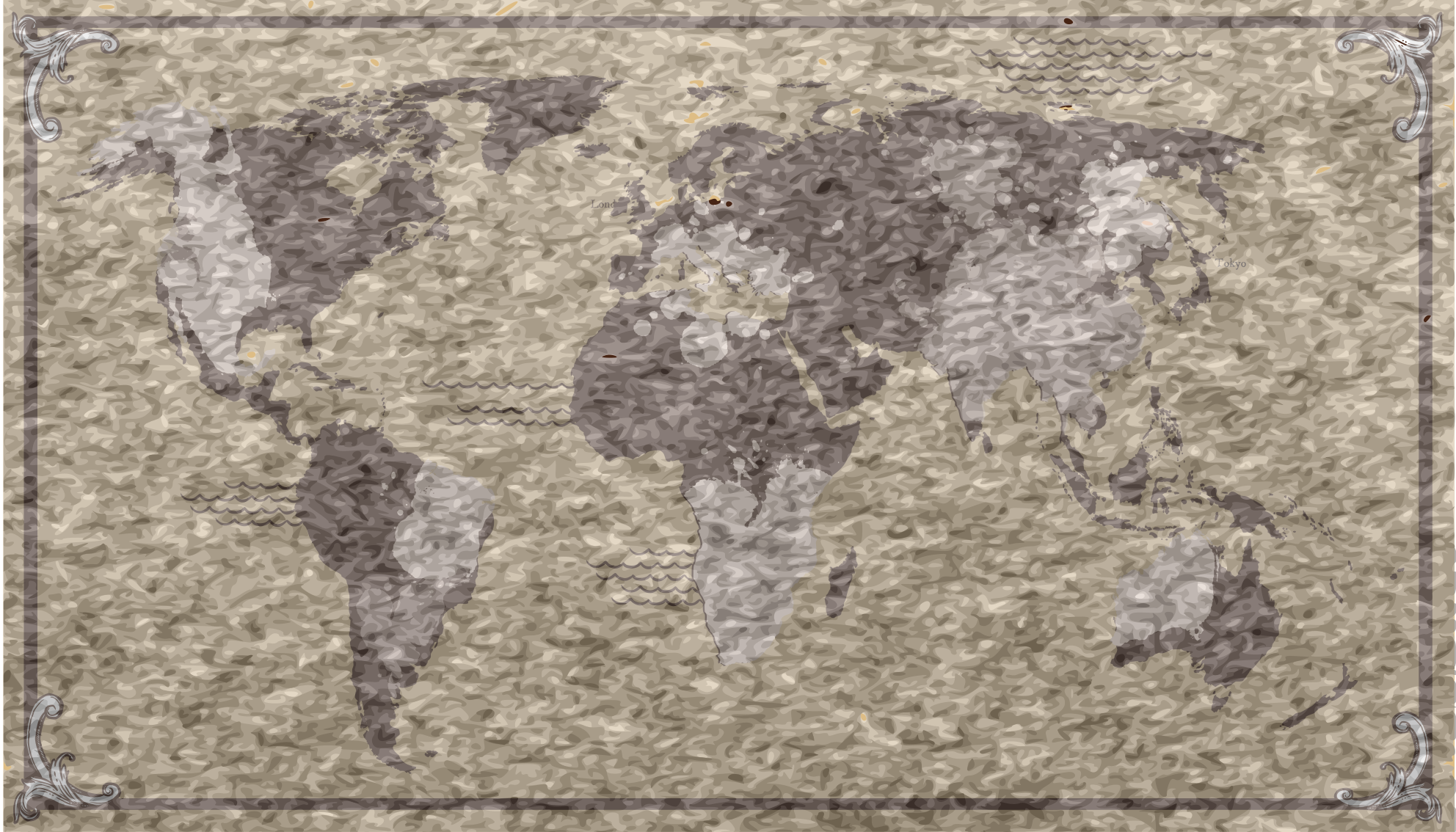 Map rug featuring global map design - TenStickers