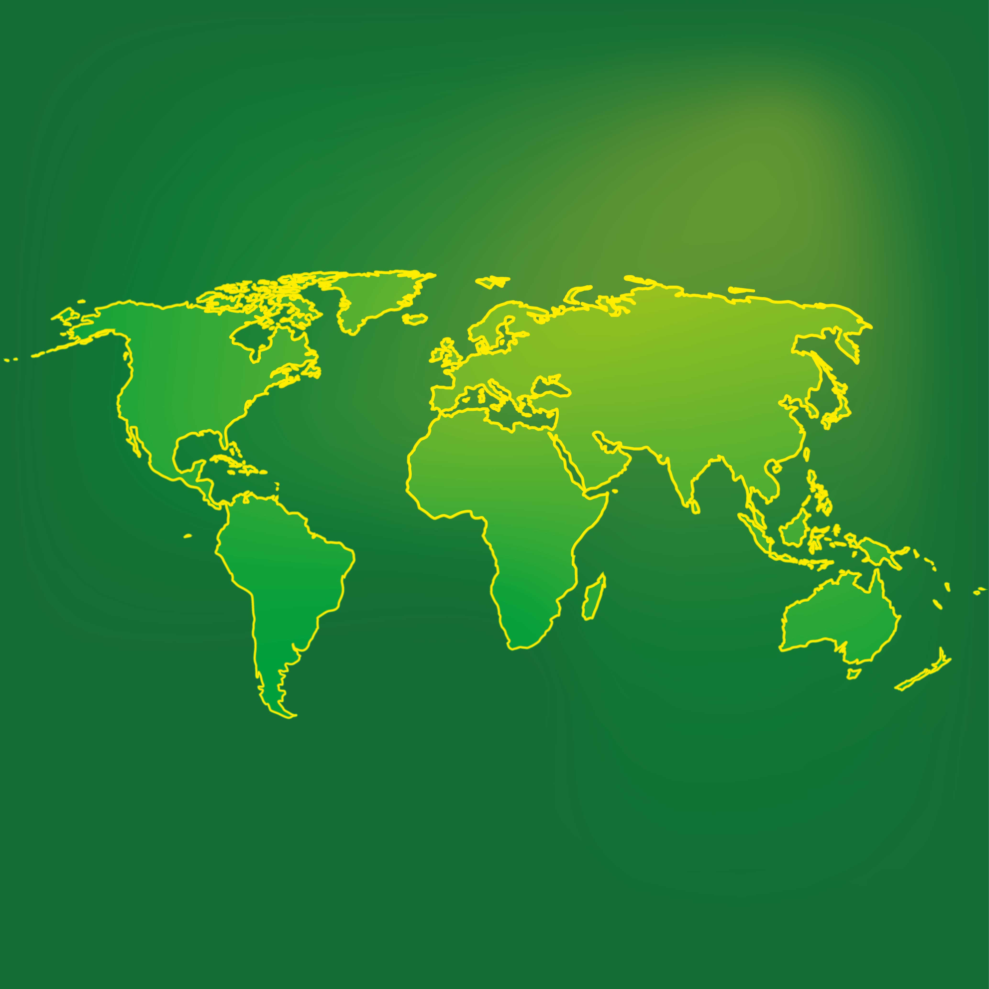 Green World Outline map rug - TenStickers