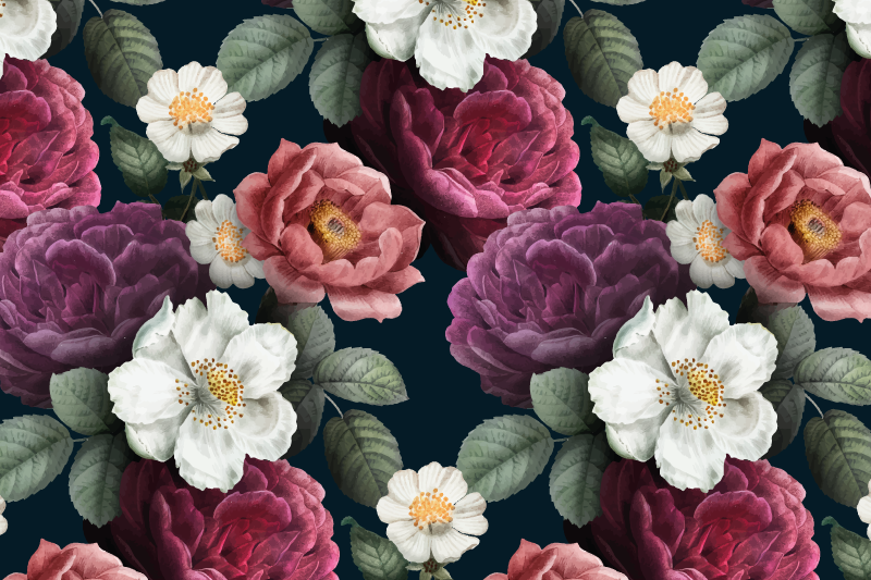 Botanical Chic Sophistication floral rug - TenStickers